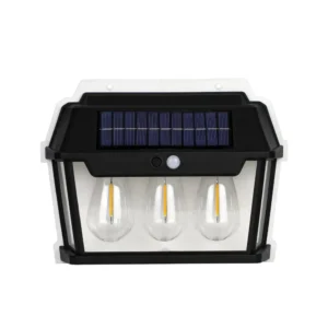 Solar Wall Lights Outdoor, Wireless Dusk to Dawn Porch Lights Fixture (3 Bulb LED Wall LAMP)