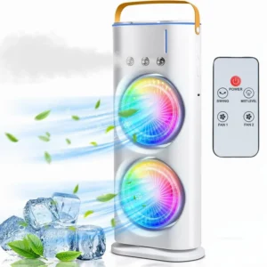 3 Mode Double Ended Spray Fan, Cold Air Fan, USB Rechargeable with LED color light