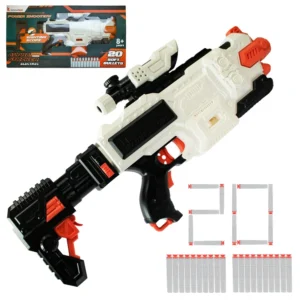 Alpha Striker Electric Toy Gun with Aim Scope, 20 Soft Dart Bullets, Toys for Kids Teens & Adults