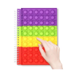 Pop Bubble Fidget Notebook for Girls and Boys, Fun, Colorful and Interactive Spiral Journal with Lined Paper