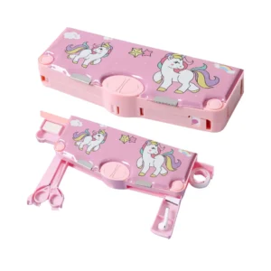 Multi-Functional Pencil Box For Kids, Multi Theme with Scissor,Scale, Eraser