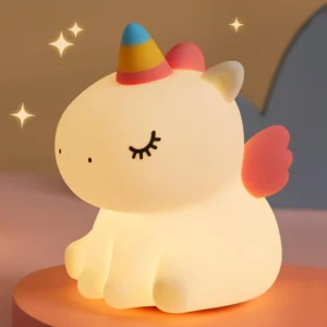  Unicorn Night Light for Kids, Silicone Unicorn Dimmable Rechargeable Light