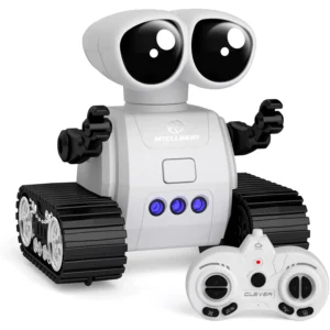 Remote Control Robot, Flexible Head & Arms, Dance Moves, Music, and Shining LED Eyes