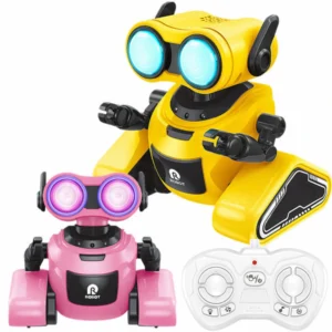 Kids RC Robot Toys, Interactive Smart Robot with Touch Sensor for Toddler, Music, LED Eyes, Automatic Presentation, Girls Boys Christmas Birthday Gifts for Aged 3-8