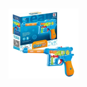 - Transparent Mechanical Gear Gun With Light and Sound, Boys & Girls Toy for 3+ Years Old